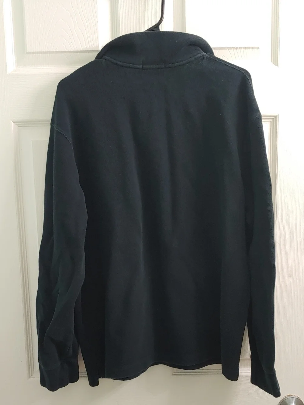 Polo Ralph Lauren Quarter Zip Sweater Men's Black Ribbed Knit Pullover Size XL